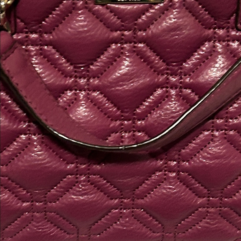 kate spade Quilted Leather Satchel in Berry Plum - Picture 3 of 9